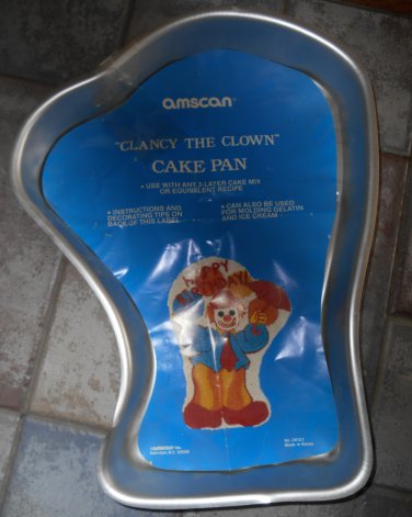 Vintage Amscan Clancy the Clown Cake Pan Mold 26127