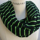 Green Black Infinity Scarf  Women Cowl Scarf Jersey Scarf - By PIYOYO