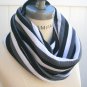 Infinity Scarf  Black Grey White Eternity Scarf Neckwarmer Women Fashion Scarf- By PIYOYO
