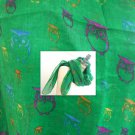 Green  Scarf Owl  Print Animal  Scarf   Spring Scarff- By PiYOYO