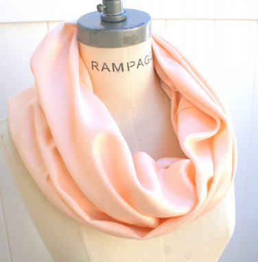 Peach Infinity Scarf Pashmina Scarf  Autumn Neckwarmer - by PIYOYO