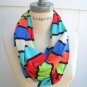 Color Block Infinity Scarf Multicolor Circle Scarf Winter  Fashion - By PiYOYO