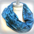 Blue Infinity Scarf Acid Washed Jean Blue Scarf Women Scarves Spring Gift - by PiYOYO