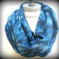 Blue Infinity Scarf Acid Washed Jean Blue Scarf Women Scarves Spring Gift - by PiYOYO