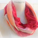 Women Infinity Scarf Multicolor Scarves Red orange Cream peach Scarf Neckwarmer  - By PIYOYO
