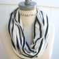 Jersey Infinity Scarf Black and Oatmeal Sweater Scarf Fall Scarf - By PIYOYO