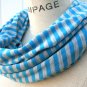 Cyan Blue Infinity Scarf Jersey Cotton Lightweight Scarf- By PIYOYO