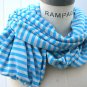 Cyan Blue Infinity Scarf Jersey Cotton Lightweight Scarf- By PIYOYO