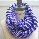 Purple White Hand Knit Cowl Women Scarves Winter Fashion - By PiYOYO