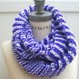 Purple White Hand Knit Cowl Women Scarves Winter Fashion - By PiYOYO