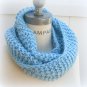 Blue Infinity Scarf Hand Knitted Cowl  Winter Fashion - By PIYOYO