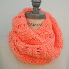 Hand knit scarf peach Infinity Scarf By _ PiYOYO
