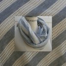 Grey Infinity Scarf Ivory Crochet design grey Jersey Cotton Loop Scarf - By PIYOYO