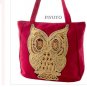Red Hangbag Red Tote Canvas Women Bag - By PiYOYO