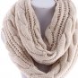 Best Selling Items Ivory Handknit Infinity Scarf Back to School Hand Knitted Scarf - By PiYOYO