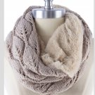 Knit Scarf Fur Scarf Cowl Loop Scarf Pretty Scarf Handmade Gifts Stocking Stuffer - By PiYOYO