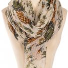 Pineapple Scarf Grey Gray Scarf Women's Fashion Scarf - By PiYOYO