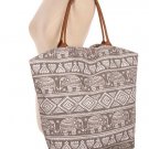 Tote Handbag Elephant Bag Canvas Bag Summer Beach Bag - By PiYOYO