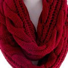 Best Selling Items Burgundy Handknit Infinity Scarf Back to School Hand Knitted Scarf - By PiYOYO