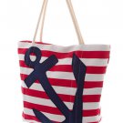 Summer Beach bag Anchor Canvas Tote Beach Tote Laptop Bag Diaper Bag -by PiYOYO