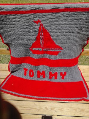 crochet sailor blanket with name