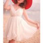 Seductive V-neck Pleated Chiffon Dress High-waist Skirt for Women Ladies NTL-55565