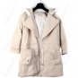Hairy Collar Bracelet Sleeve Worsted Coat Waisted Hooded Overcoat Wrap for Women Ladies NDD-57191