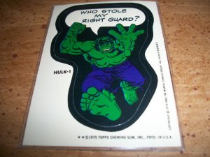 TOPPS 1975 MARVEL HEROES**HULK-1**LIKE WACKY PACKAGES!!