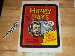 WACKY PACKAGES OLD SCHOOL3 COMPLETE PUZZLE "HIPPY DAYS" 9/9  NEW SERIES