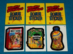 WACKY PACKAGES ANS3 *** THREE BONUS STICKERS*** B4,B5,B6