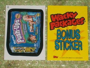 WACKY PACKAGES ANS5 ***PUSH-UPS*** BONUS STICKER  B3