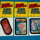 WACKY PACKAGES ANS5 *** THREE BONUS STICKERS*** B1,B2,B3