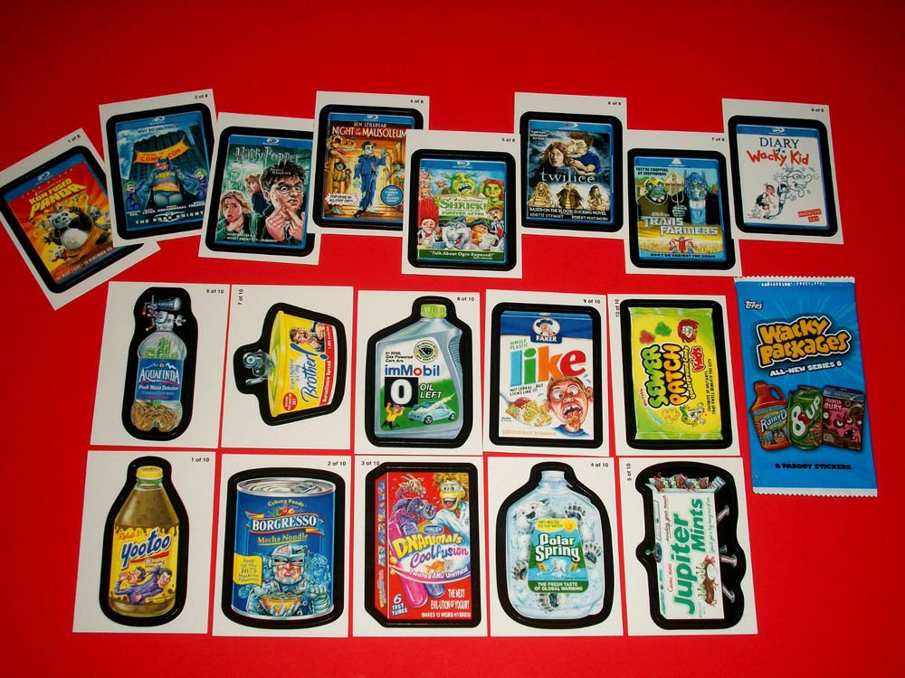 WACKY PACKAGES ANS8 BOTH ""GO TO MOVIES & PACK TO THE FUTURE"" SETS + 1