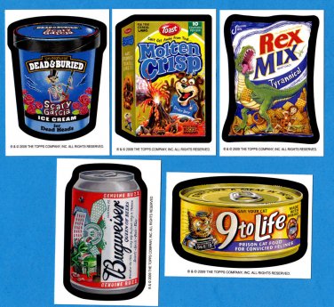 2009 Wacky Packages Series4 L.E. Postcards Artist "Bio Cards" Complete 5/5 Set