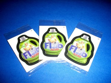 WACKY PACKAGES ANS9 LOT OF THREE "FLAB" BONUS STICKERS STILL IN CELLOPHANE WRAP!