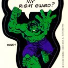 1975 MARVEL COMIC BOOK SUPER HEROES **HULK-1** STICKER CARD