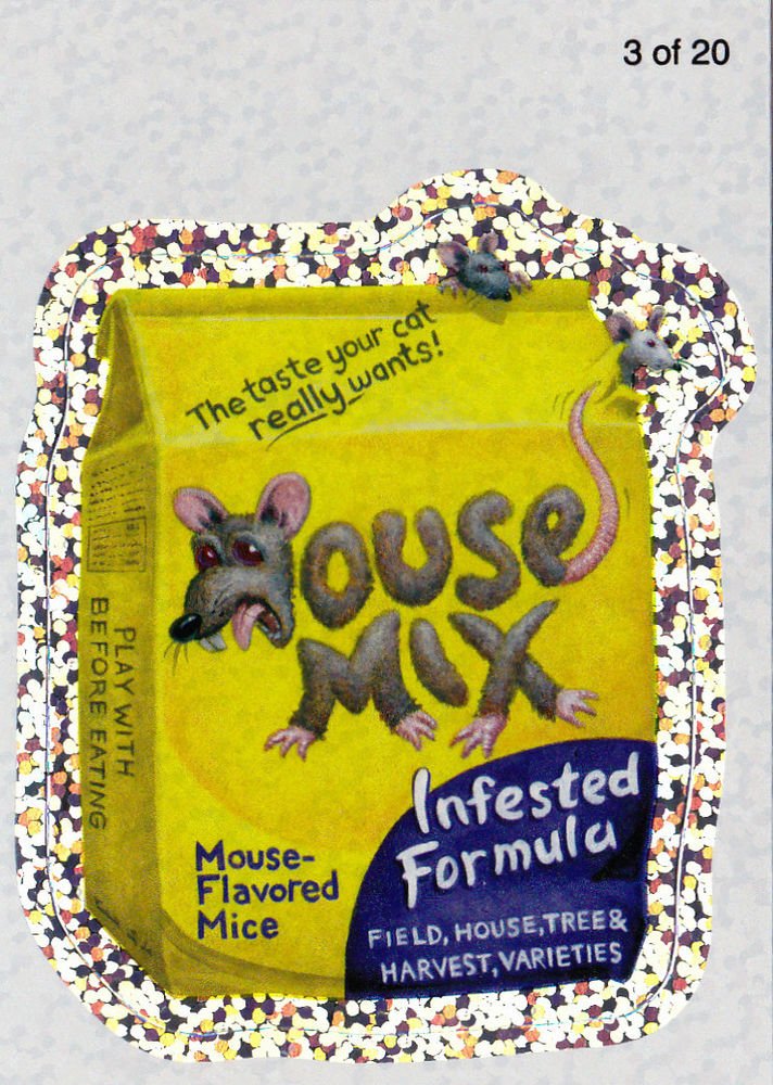 2010 WACKY PACKAGES ANS7 SILVER FLASH FOIL **MOUSE~MIX** #3 NM