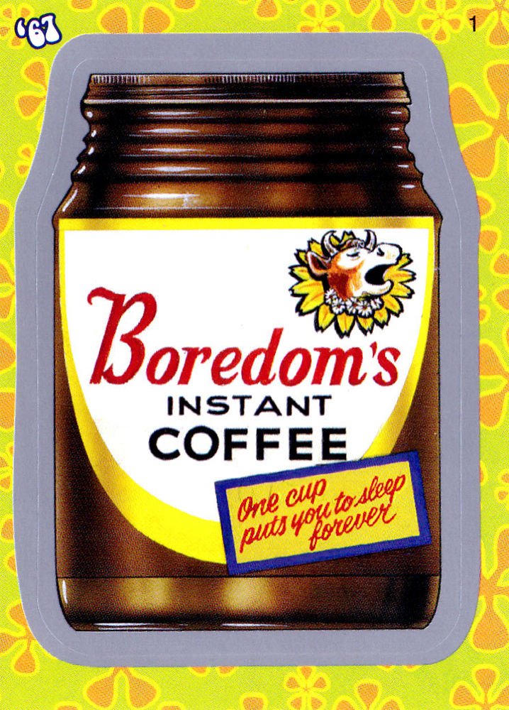 WACKY PACKAGES FLASHBACK1 SILVER BORDER ""BOREDOM"" #1 NM