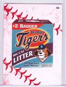 2016 WACKY PACKAGES BASEBALL SERIES1 LACE BORDER "DETROIT TIGERS CAT LITTER" #53