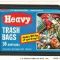 1974 WACKY PACKAGES ORIGINAL 10TH SERIES "HEAVY TRASH BAGS" STICKER CARD
