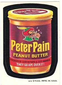 1974 WACKY PACKAGES ORIGINAL 6TH SERIES **PETER PAIN PEANUT BUTTER** STICKER