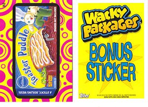 2014 WACKY PACKAGES SERIES 1 "TOASTER PUDDLE" BONUS STICKER  B2