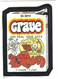 TOPPS WACKY PACKAGES 1986 SERIES ALBUM STICKER "GRAVE" #77 ONLY 99 CENTS