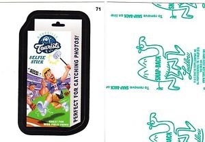 2016 WACKY PACKAGES BASEBALL SERIES 1 GREEN LUDLOW "ASHEVILLE SELFIE STICK" #71