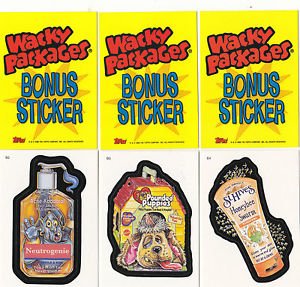 2006 WACKY PACKAGES ALL NEW SERIES 4 (ANS4) **THREE BONUS STICKERS** B2,B3,B4
