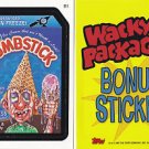 2007 WACKY PACKAGES ALL SERIES 6 {ANS6} "DUMBSTICK" BONUS STICKER CARD  B1