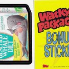 2007 WACKY PACKAGES ANS6 "SOUTH BEACHED WHALE DIET" B5 BONUS STICKER CARD
