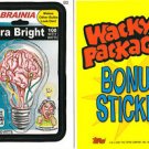 2007 WACKY PACKAGES ALL NEW SERIES 5 (ANS5) *SYLBRAINIA BULBS* BONUS STICKER B2