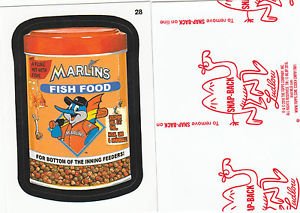 2016 WACKY PACKAGES BASEBALL SERIES 1 RED LUDLOW "MARLINS FISHFOOD" #28