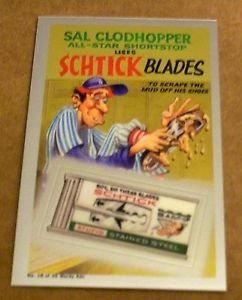 2014 WACKY PACKAGES CHROME SERIES 1 "SCHTICK BLADES" WACKY ADS #18 CARD